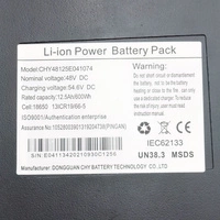 Baterie 48V 54,6V 12,5Ah Elektrická Elektrický skútr